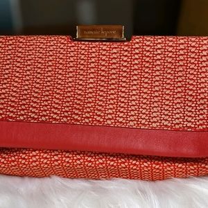 NWOT Nanette Lepore Woven-Textured Leather Clutch
